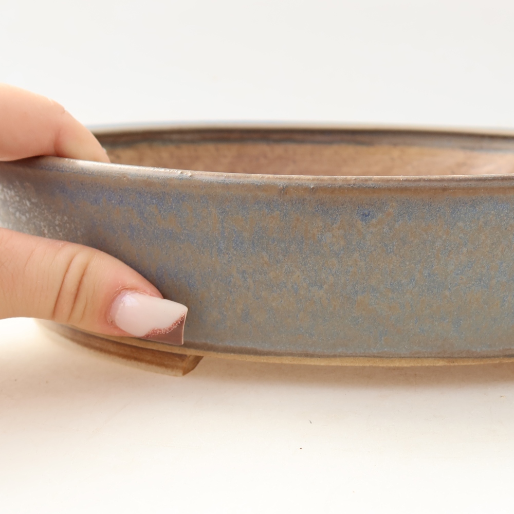 Ceramic bonsai pot, 27 x 24 x 6 cm, blue