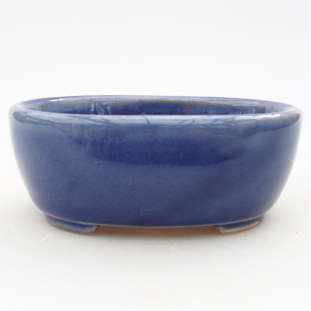 Ceramic bonsai bowl 9 x 7,5 x 3,5 cm, colour blue