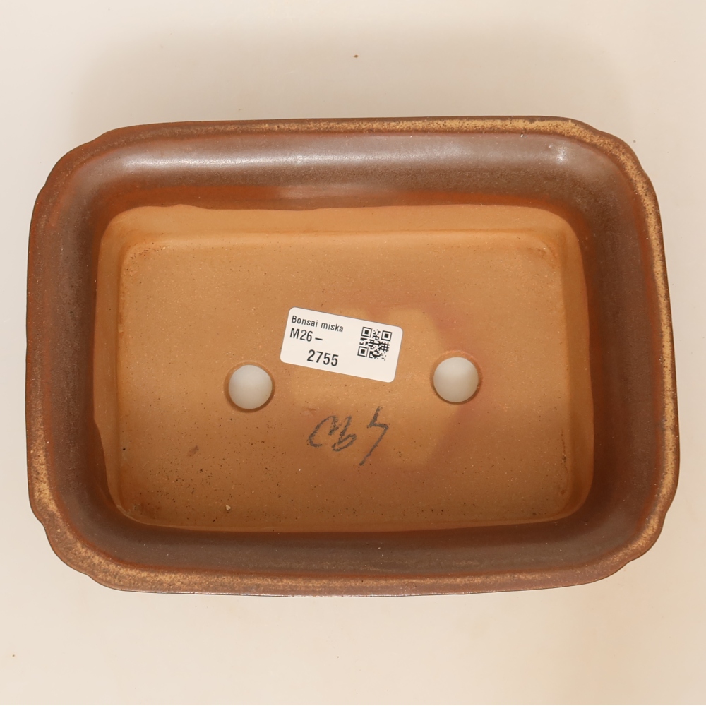 Ceramic Bowl, 20 x 15.5 x 5.5 cm, brown