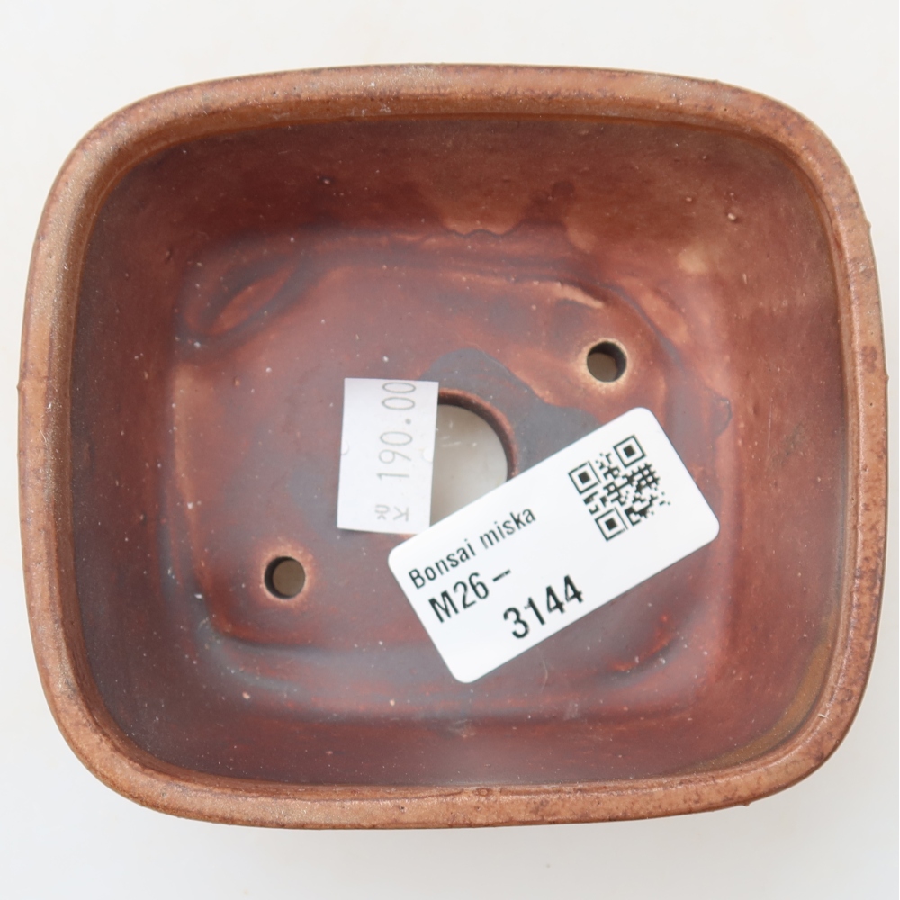 Ceramic bonsai pot, 10 x 8.5 x 4 cm, pink