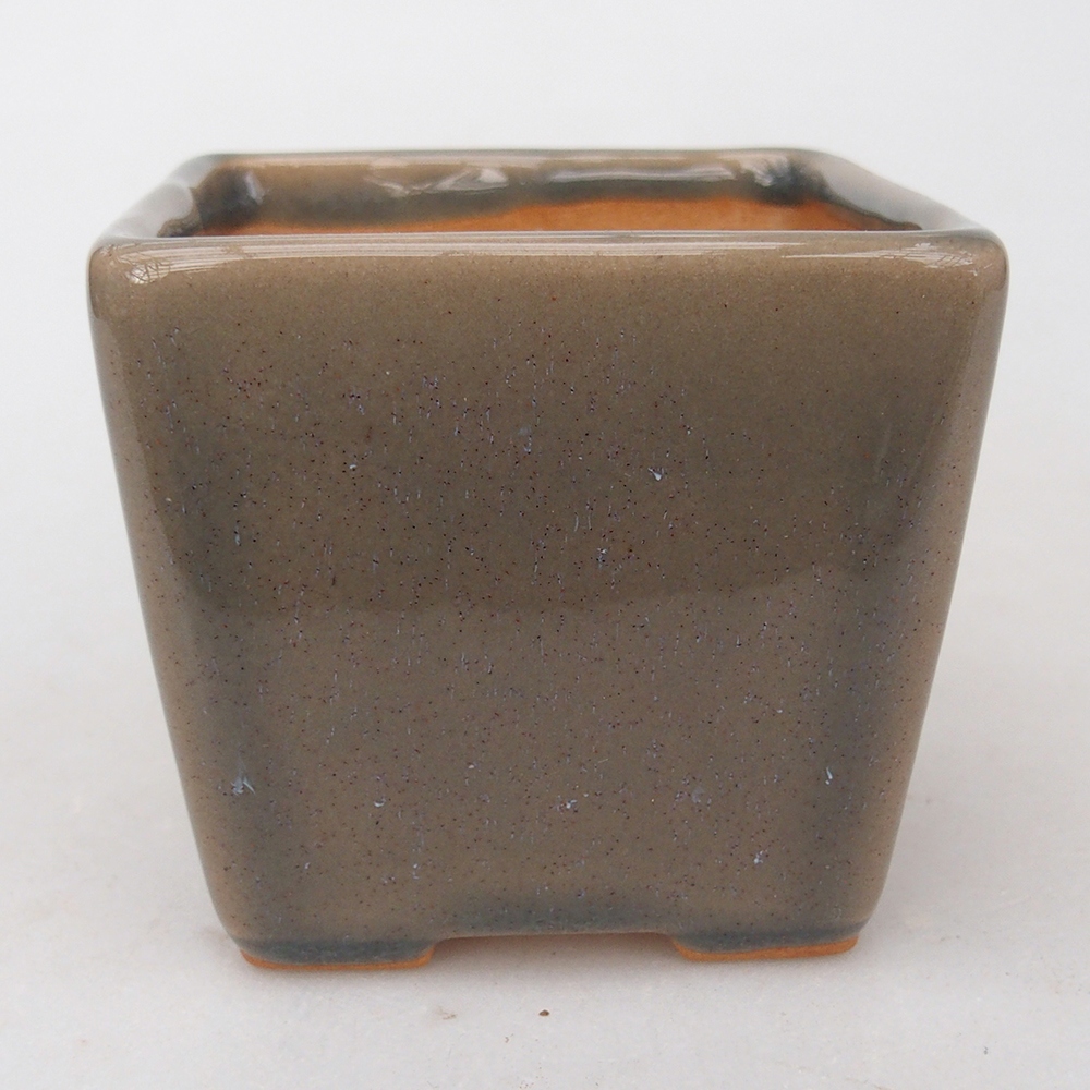 Ceramic bonsai bowl 7,5 x 7,5 x 7 cm, grey