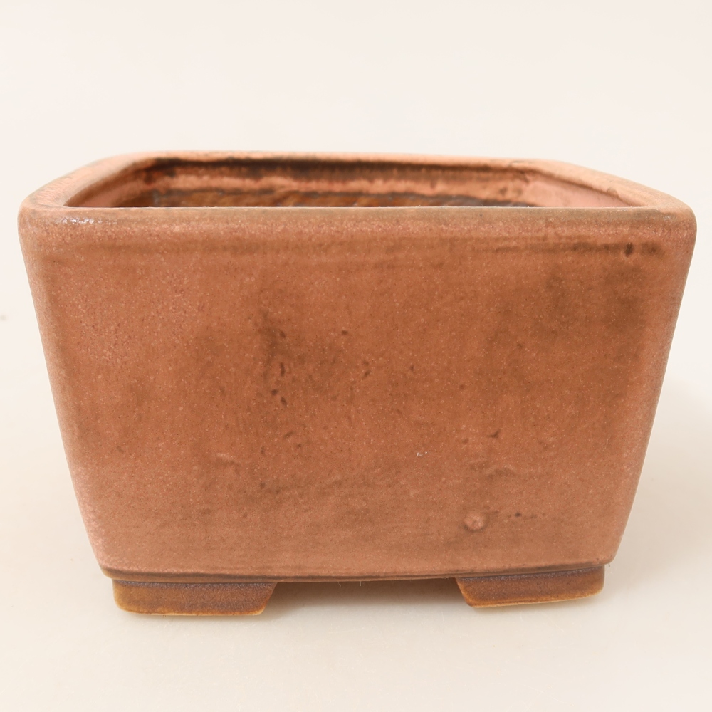 Ceramic bonsai pot, 13 x 13 x 8 cm, pink