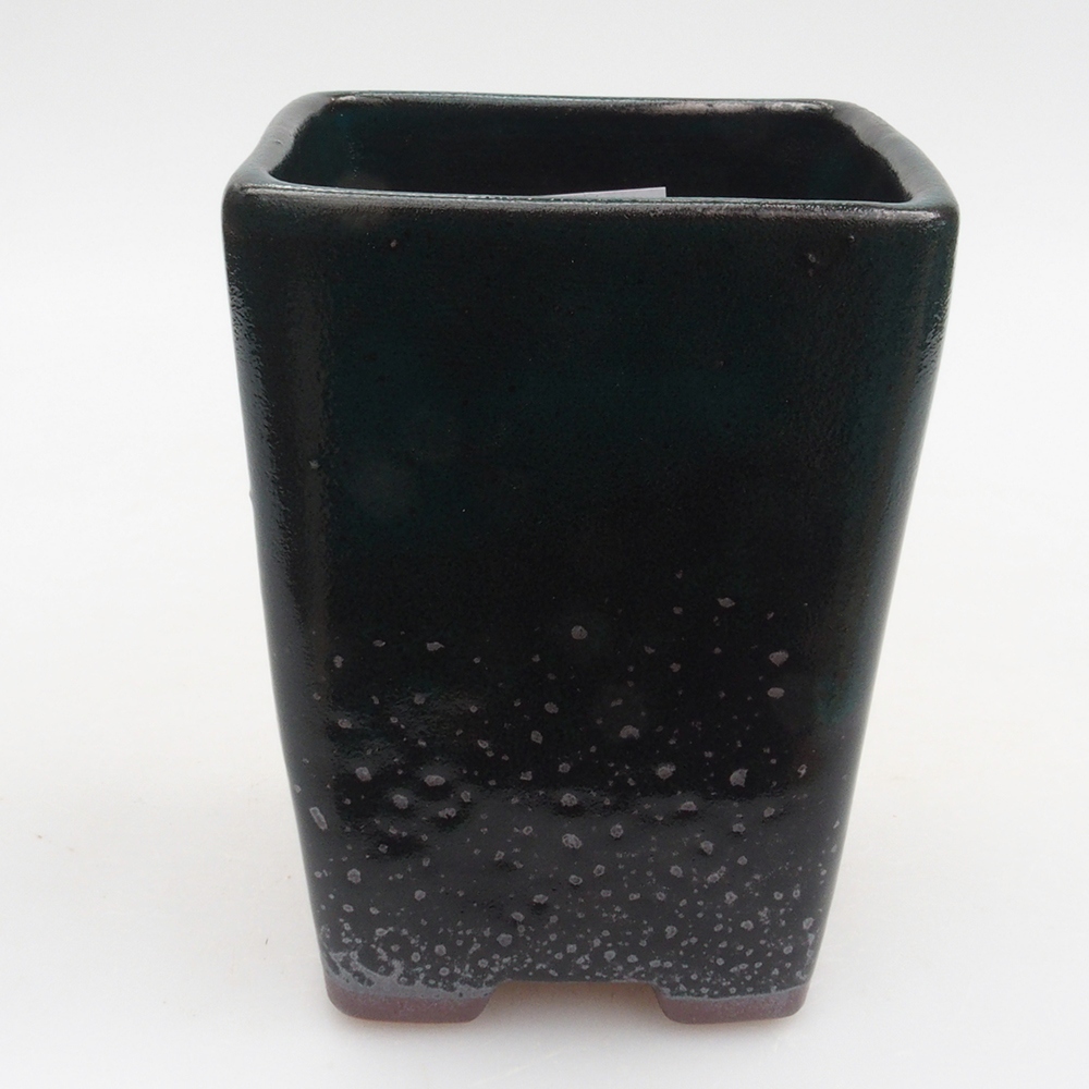 Ceramic bonsai bowl 8 x 8 x 10 cm, color green