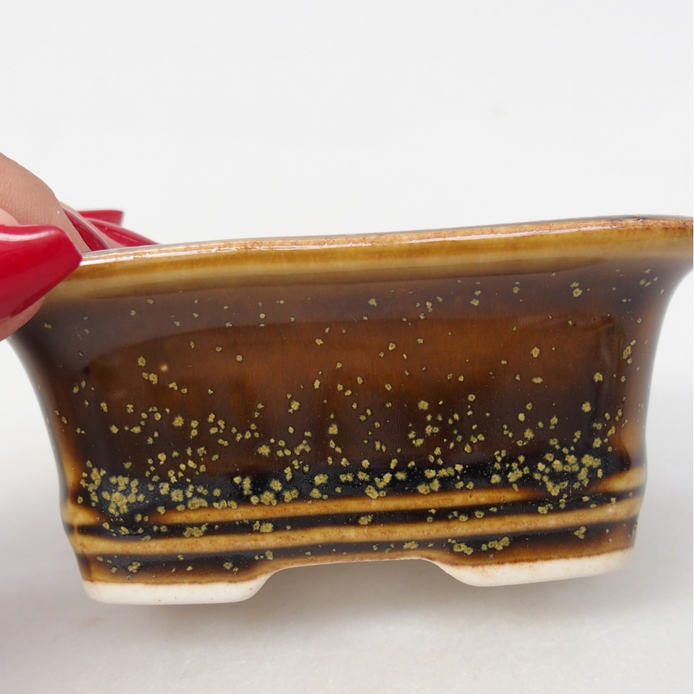 Mini bonsai bowl 10 x 7,5 x 4 cm, yellow