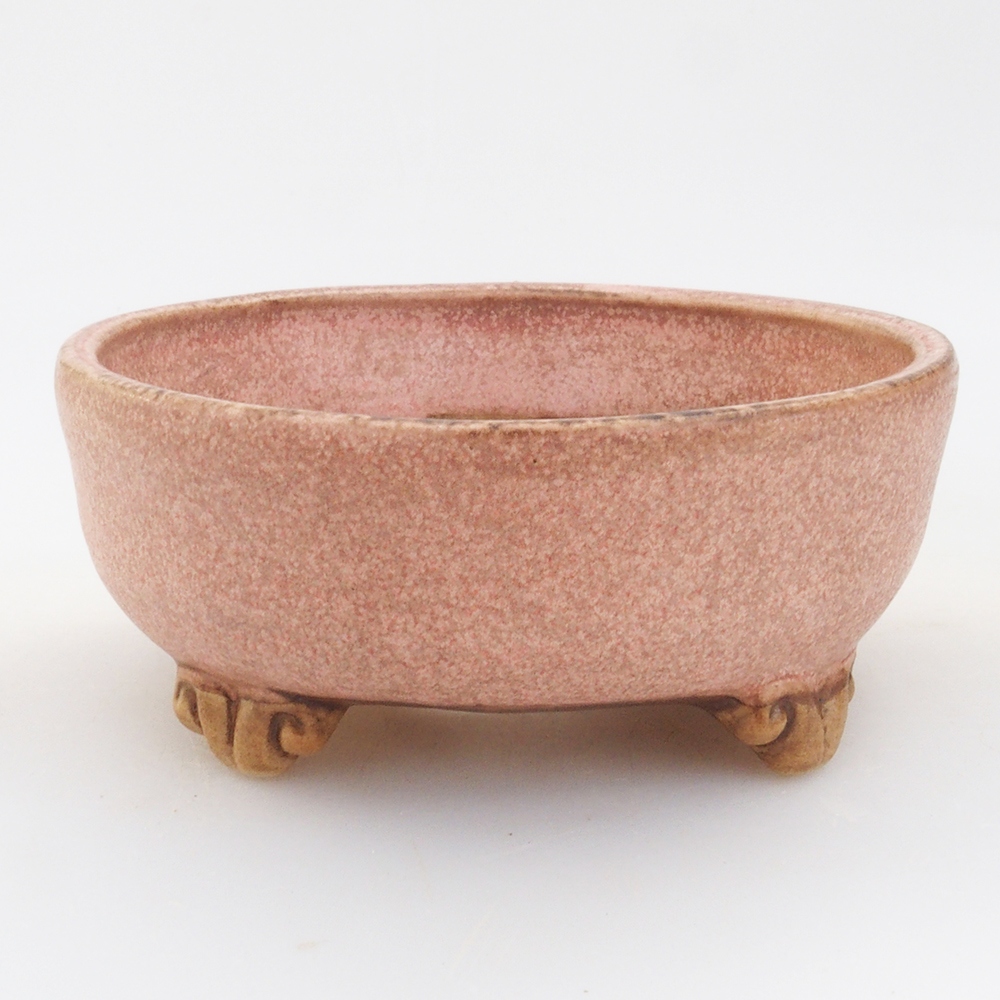 Ceramic bonsai bowl 10,5 x 10,5 x 4,5 cm, color pink