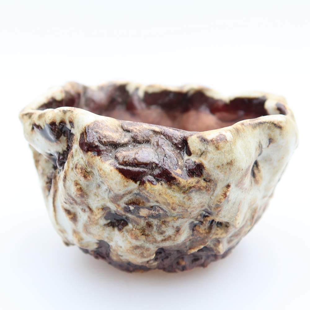 Ceramic Shell, 7 x 7 x 5 cm, brown-white