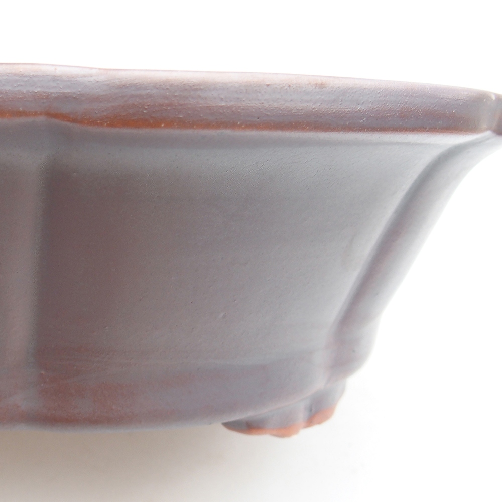 Ceramic bonsai bowl 26 x 26 x 8 cm, metal colour