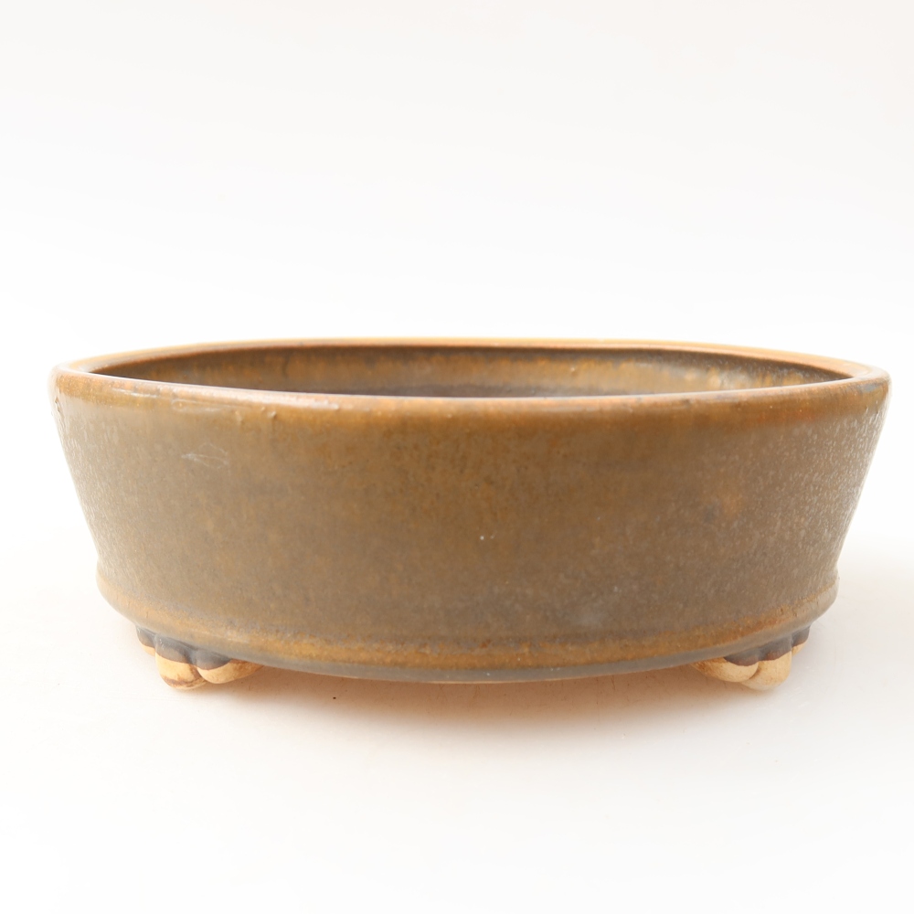 Ceramic bonsai bowl 15,5 x 15,5 x 5 cm, brown