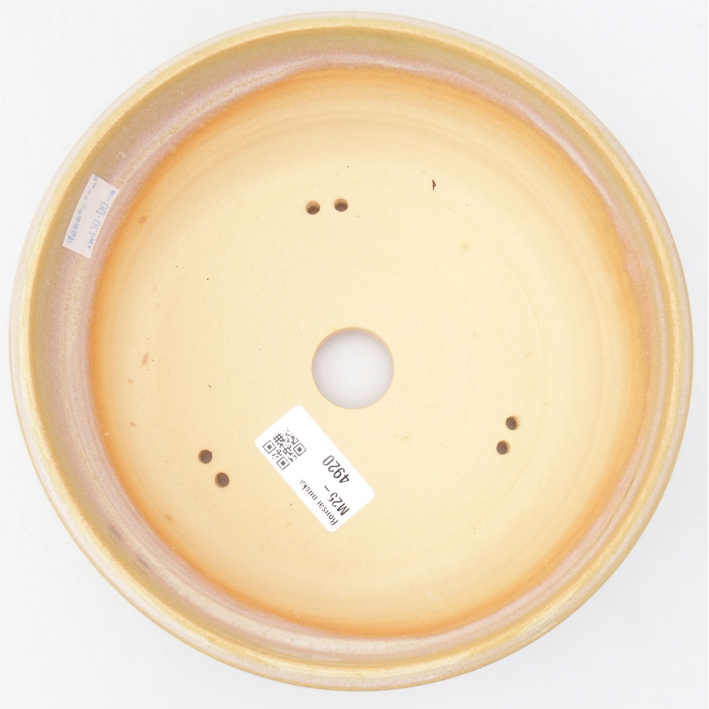 Ceramic bonsai bowl 19,5 x 19,5 x 7 cm, color beige