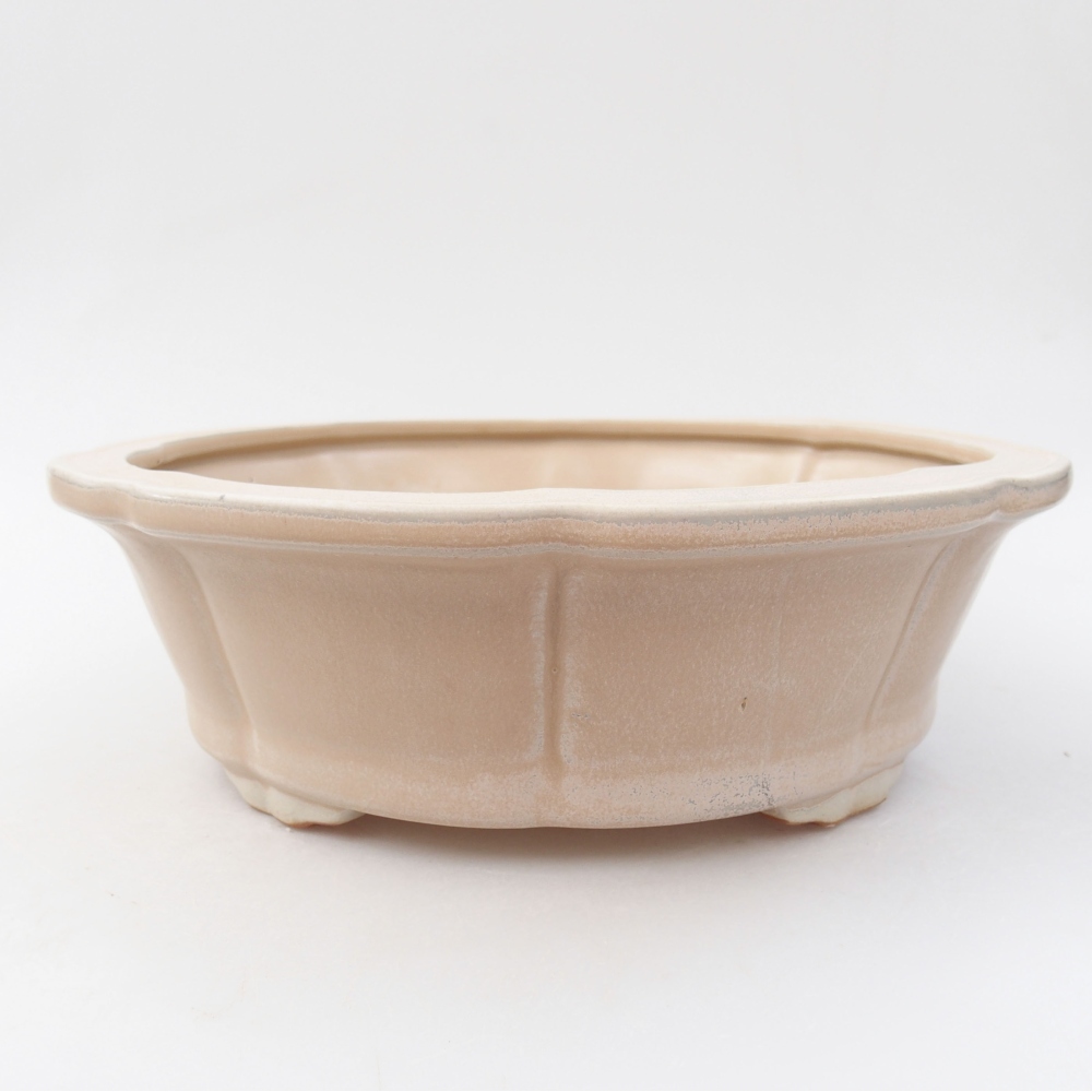 Ceramic bonsai bowl 26 x 26 x 8 cm, color beige