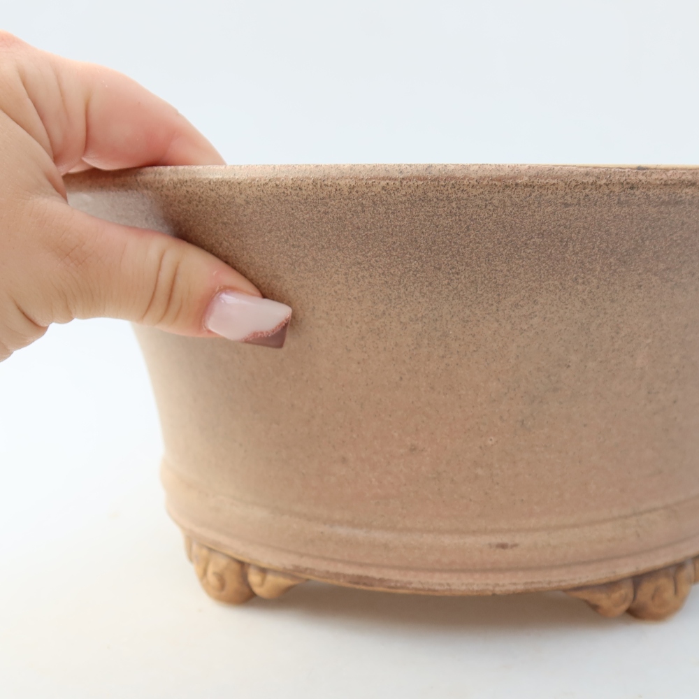 Ceramic bonsai pot, 24.5 x 24.5 x 11.5 cm, pink