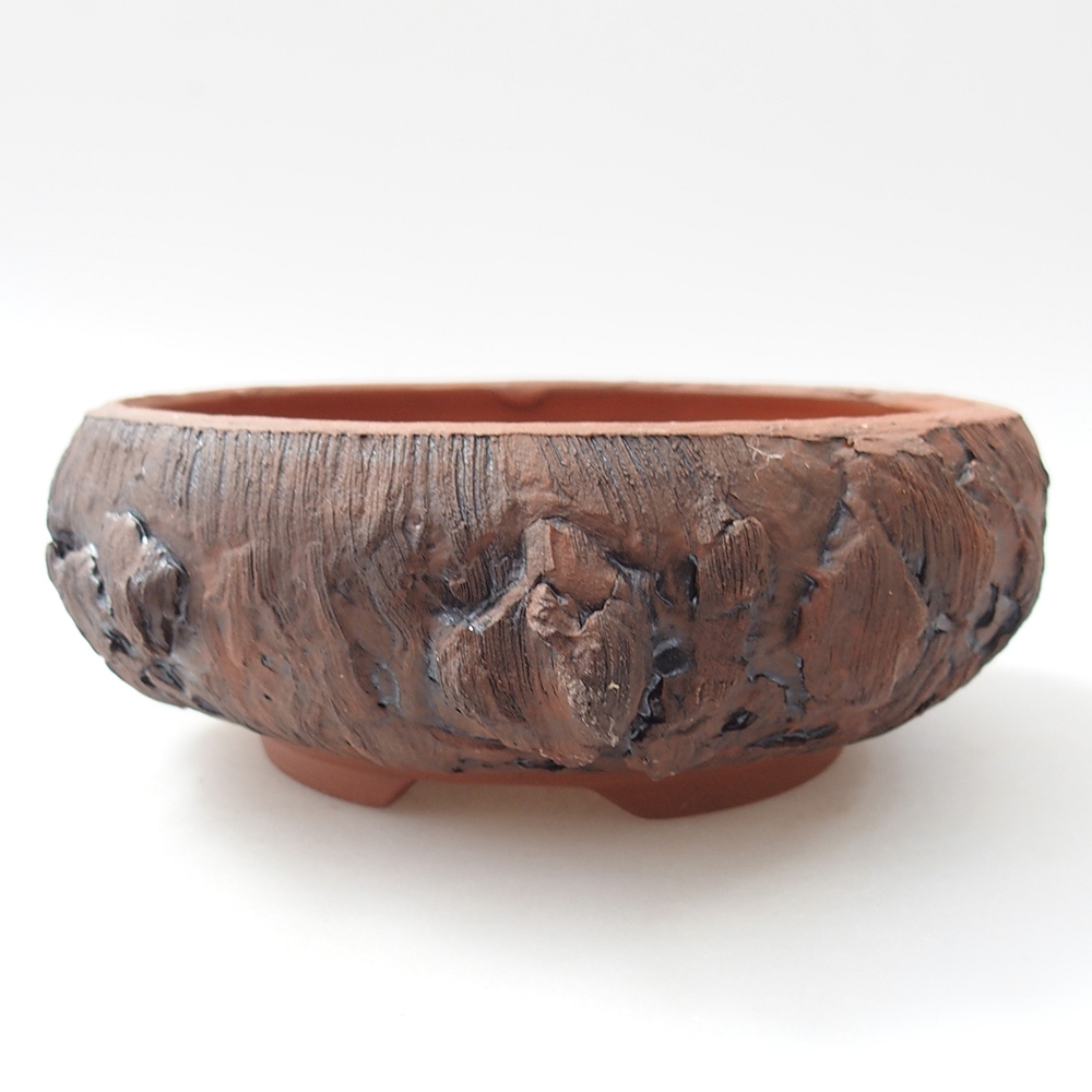 Ceramic bonsai bowl 15 x 15 x 6 cm, brown