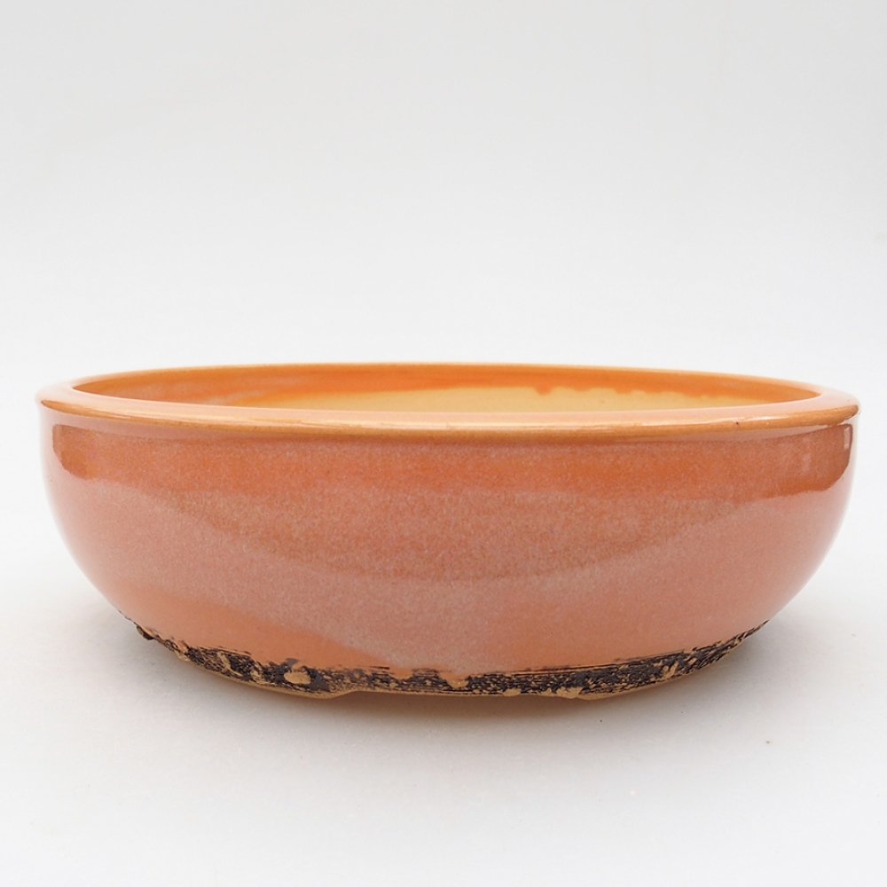 Ceramic bonsai bowl 20 x 20 x 6 cm, color orange