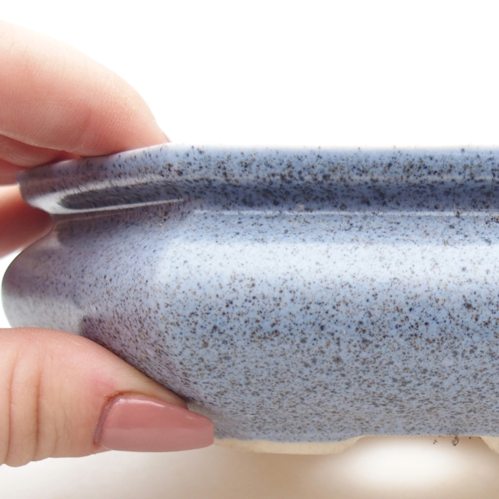 Ceramic bonsai bowl 13,5 x 13,5 x 4,5 cm, colour blue