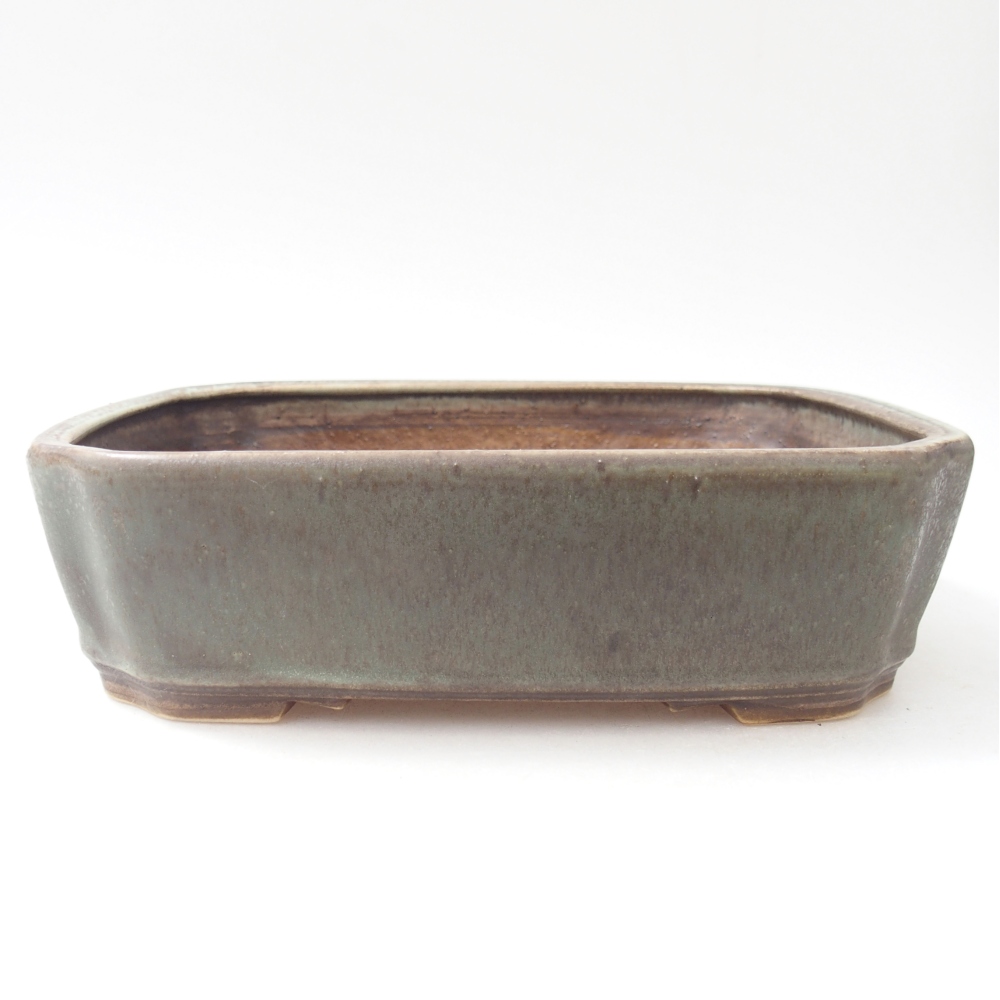 Ceramic bonsai bowl 21,5 x 18 x 6 cm, colour watered