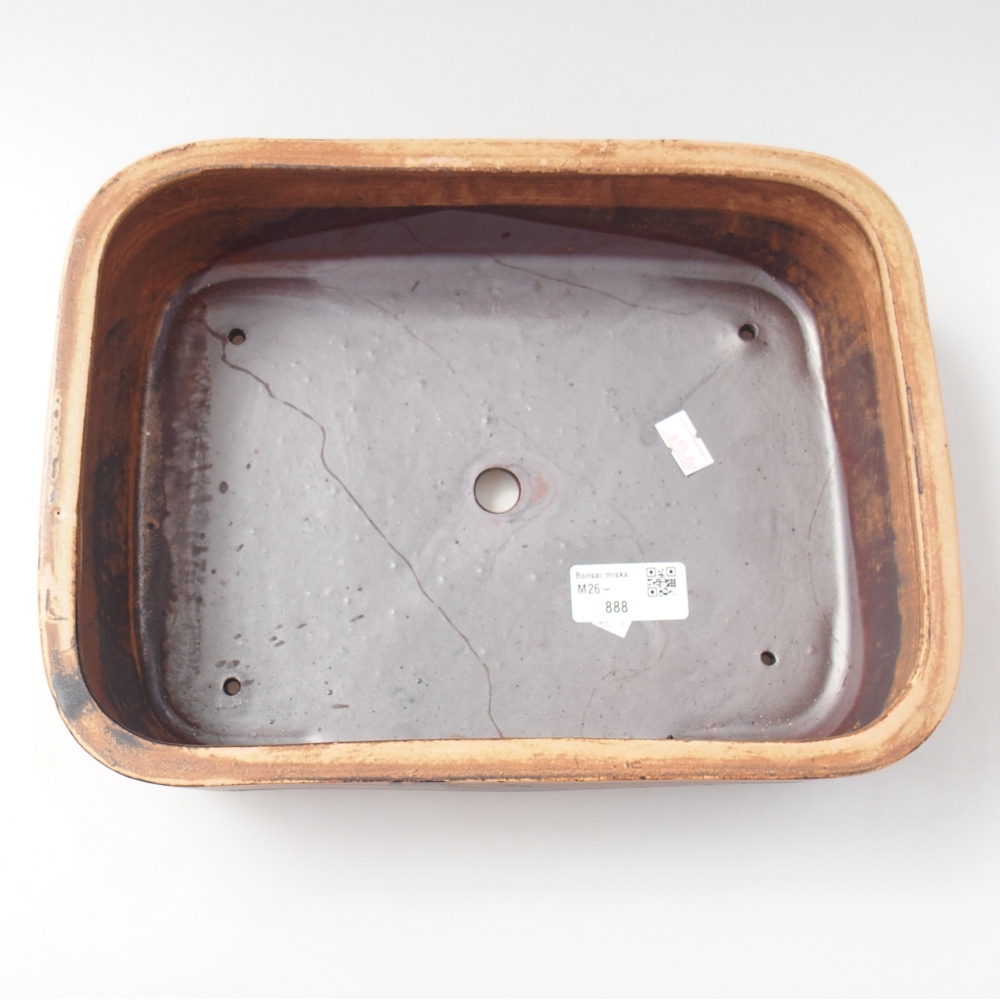 Ceramic bonsai bowl 28 x 20,5 x 7,5 cm, brown