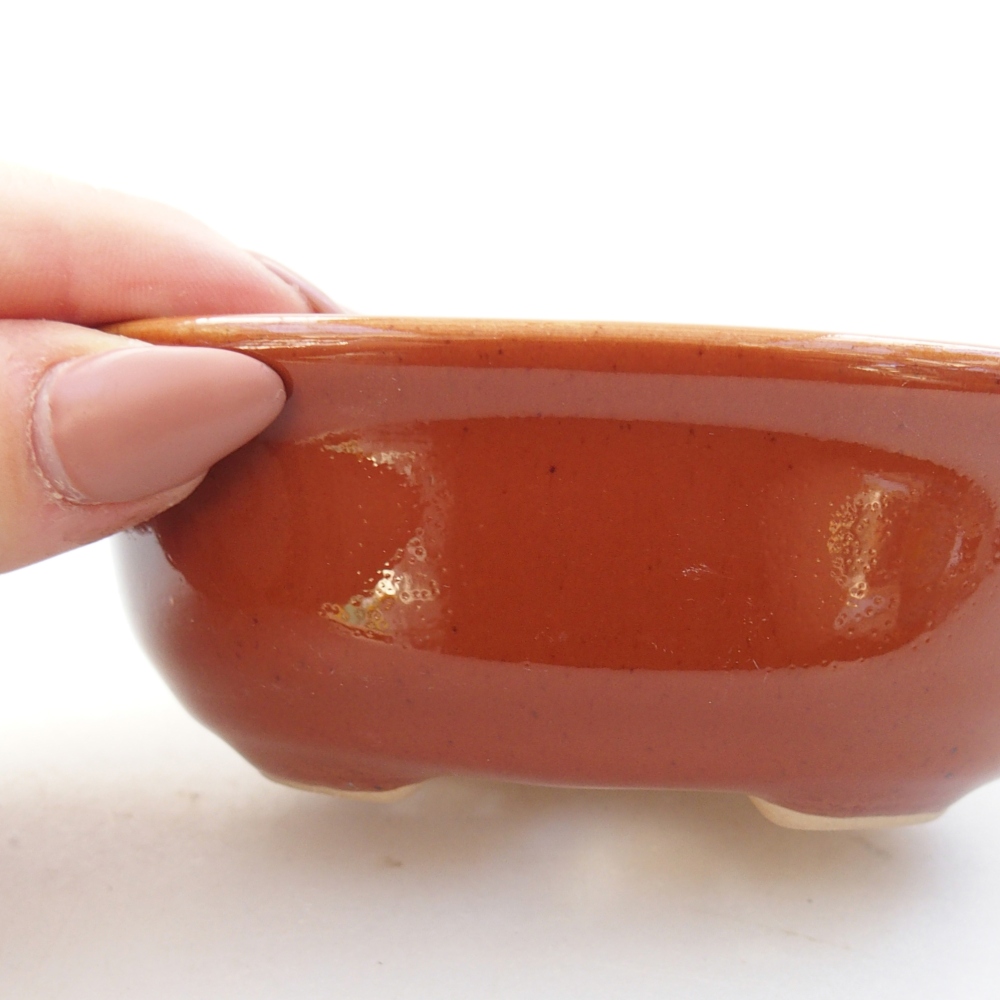 Ceramic bonsai bowl 11 x 9 x 4 cm, brown
