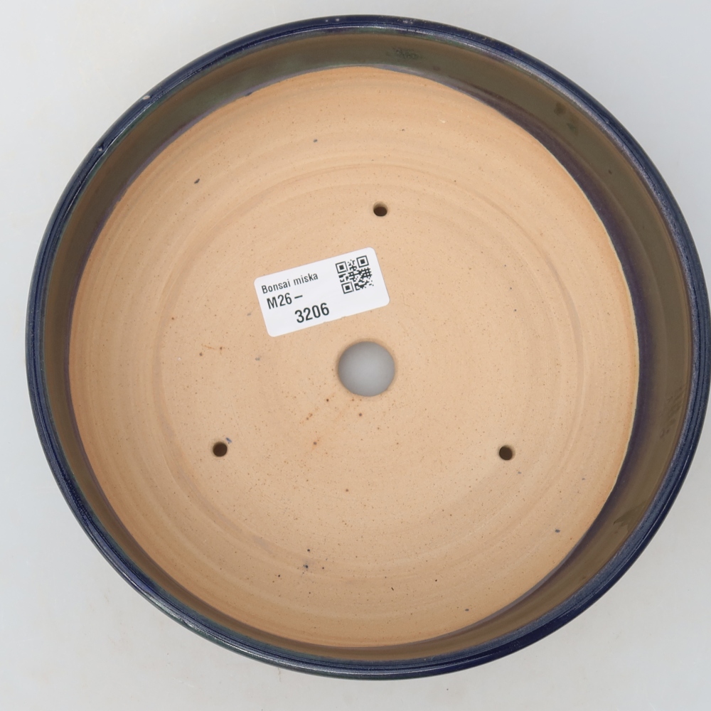 Ceramic bonsai pot, 19 x 19 x 5.5 cm, blue