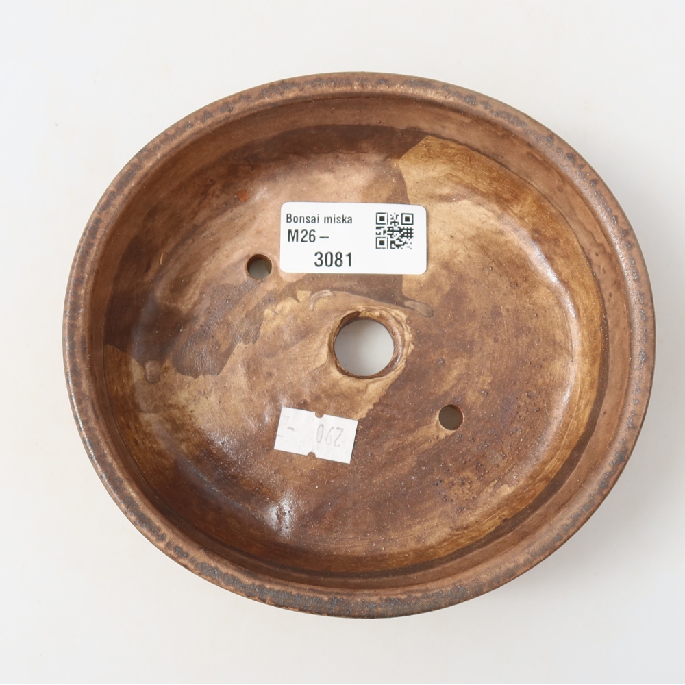 Ceramic bonsai pot, 15 x 14 x 4 cm, pink