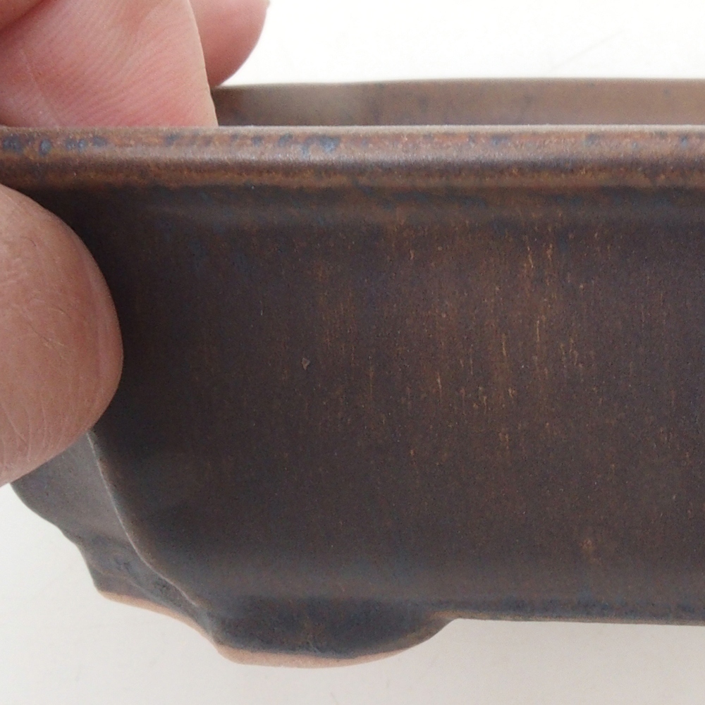 Bonsai bowl H17 - 15 x 10 x 4 cm. - brown