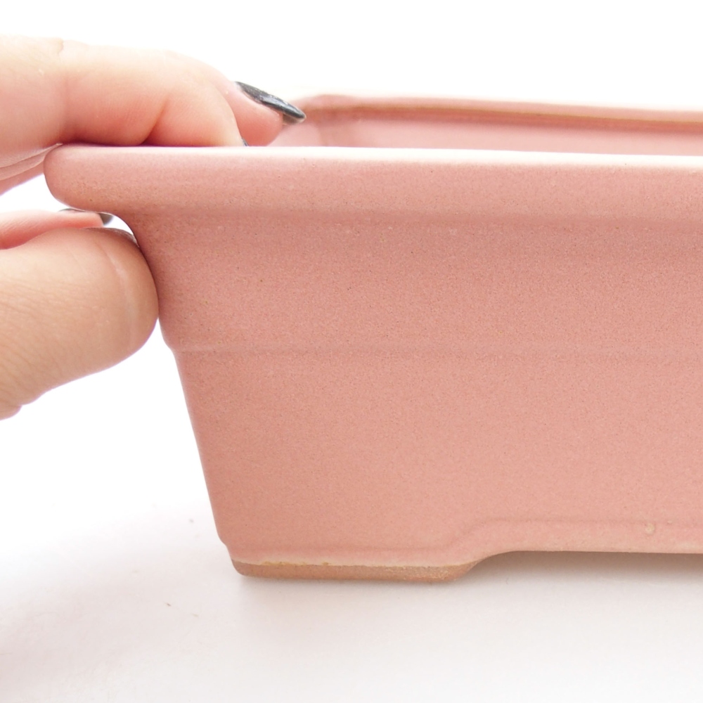 Ceramic bonsai bowl 22 x 16 x 8 cm, color pink