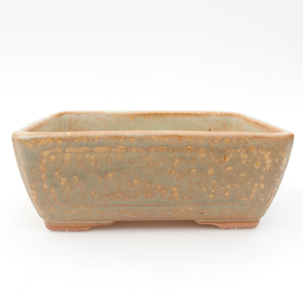Ceramic bonsai bowl 16 x 12 x 6 cm, color green