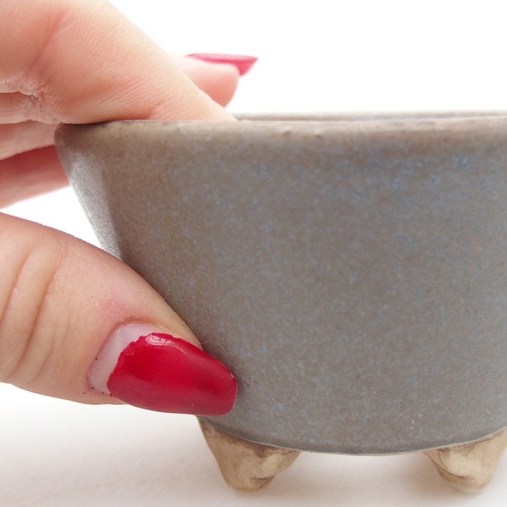 Ceramic bonsai bowl 8,5 x 8,5 x 5 cm, colour blue