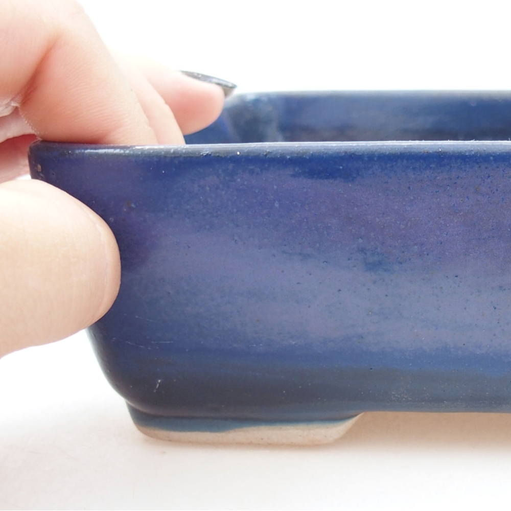 Ceramic bonsai bowl 18 x 13 x 5 cm, color blue