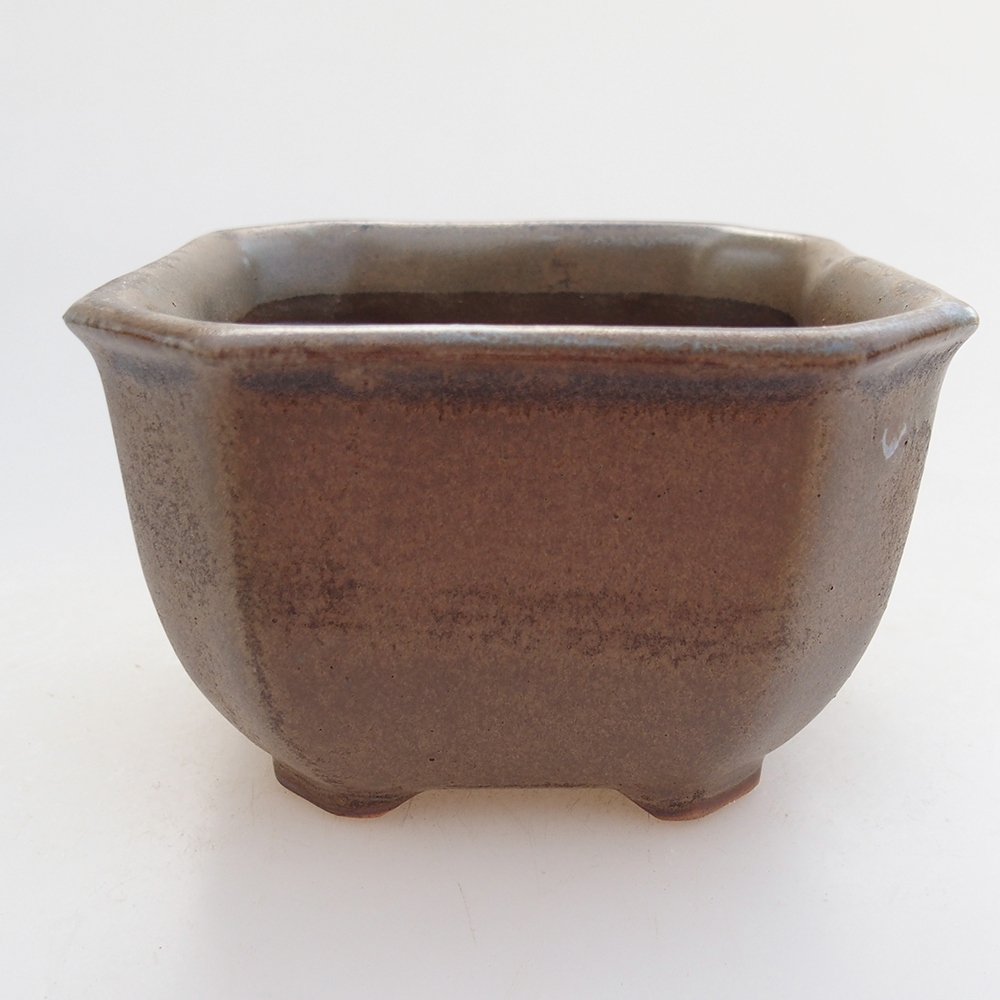 Ceramic bonsai bowl 10 x 10 x 6 cm, grey