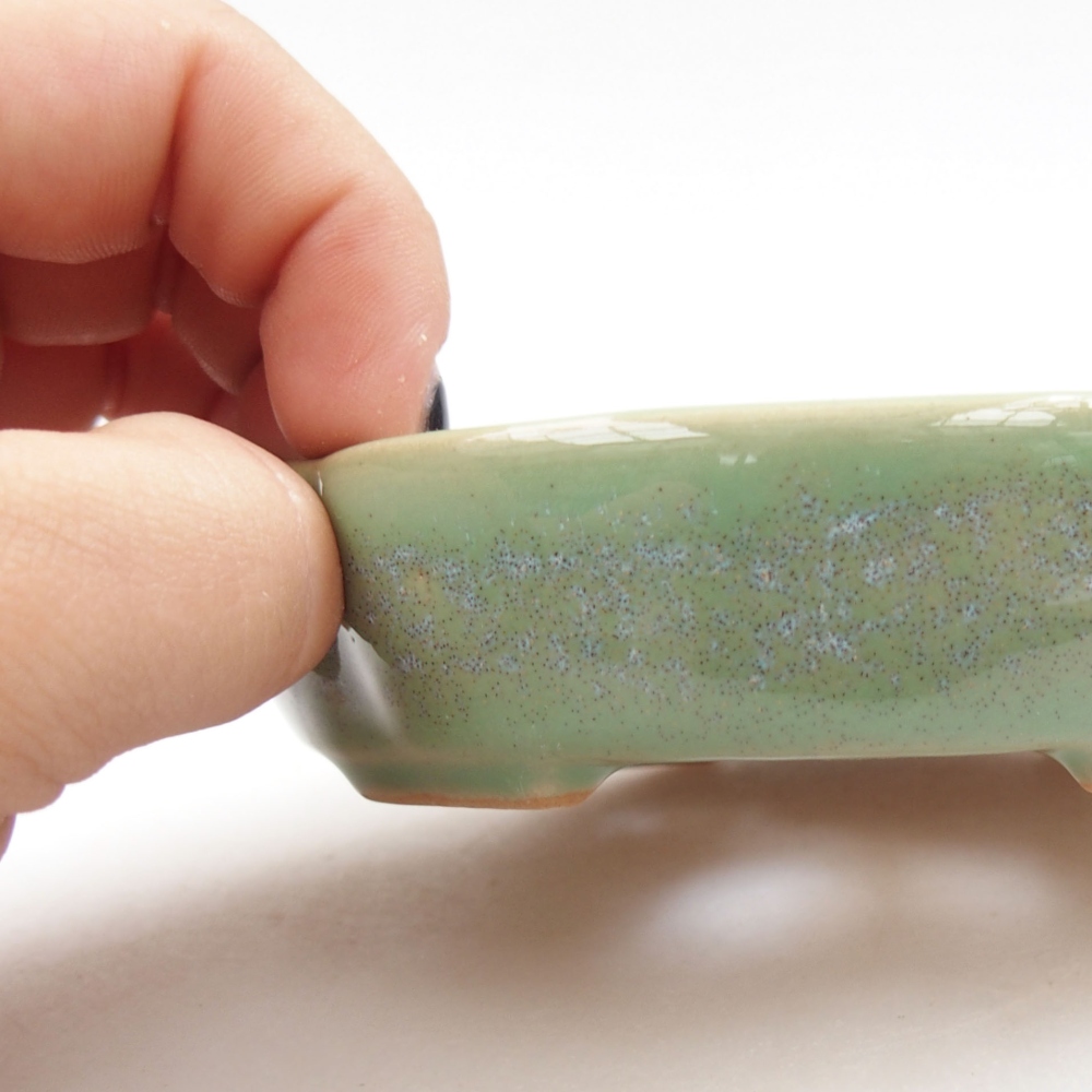 Ceramic bonsai bowl 11 x 11 x 3 cm, color green