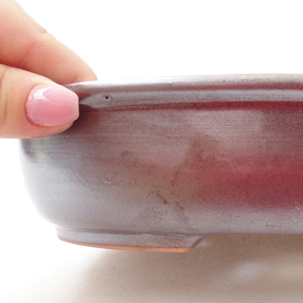 Ceramic bonsai bowl 21,5 x 16,5 x 5 cm, color brown