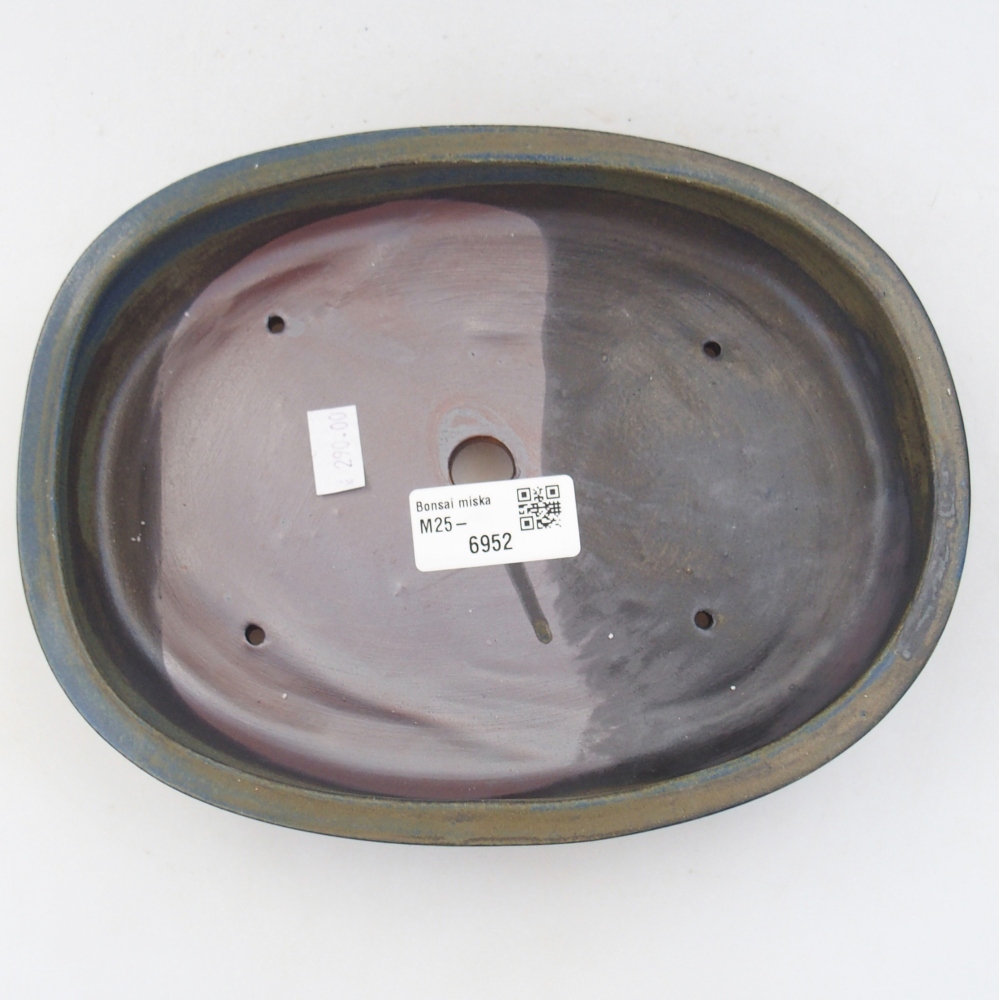 Ceramic bonsai bowl 22 x 16,5 x 4,5 cm, colour blue