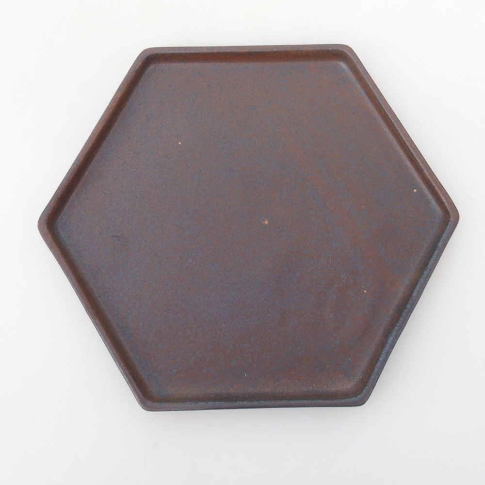 Bonsai pot + saucer H53 - 19 x 21.5 x 7 cm. - brown