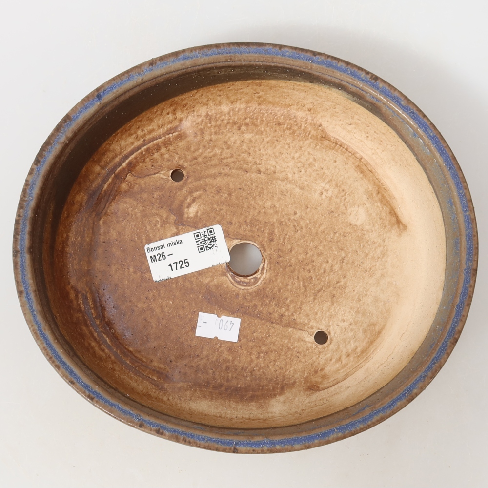 Ceramic bonsai pot, 21 x 19 x 5 cm, blue
