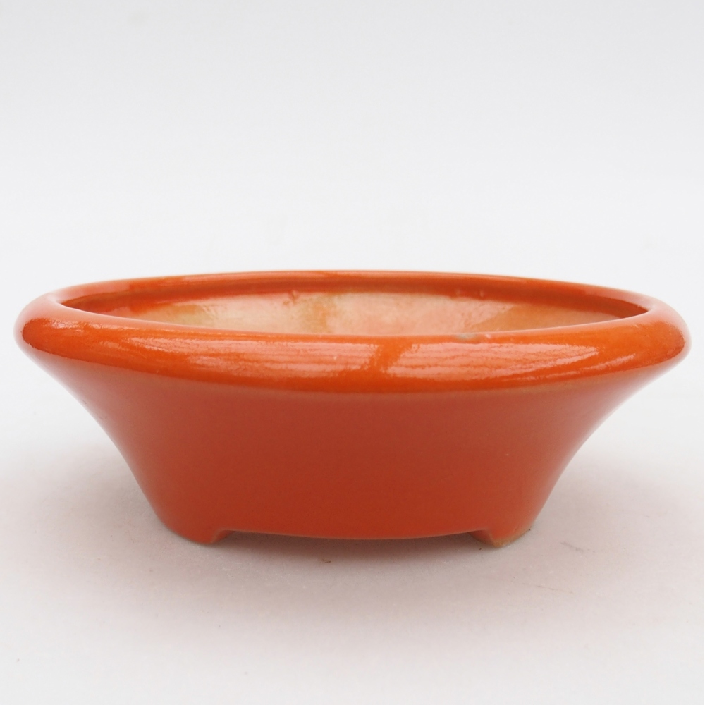 Ceramic bonsai bowl 13,5 x 13,5 x 5 cm, orange