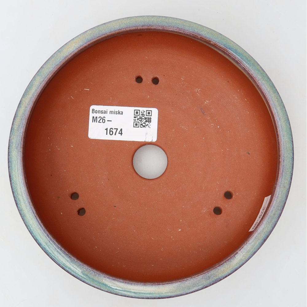 Ceramic bonsai bowl 15 x 15 x 4,5 cm, green