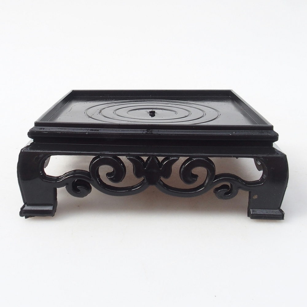 Bonsai table plastic square 11 x 11 x 3,5  cm, color black
