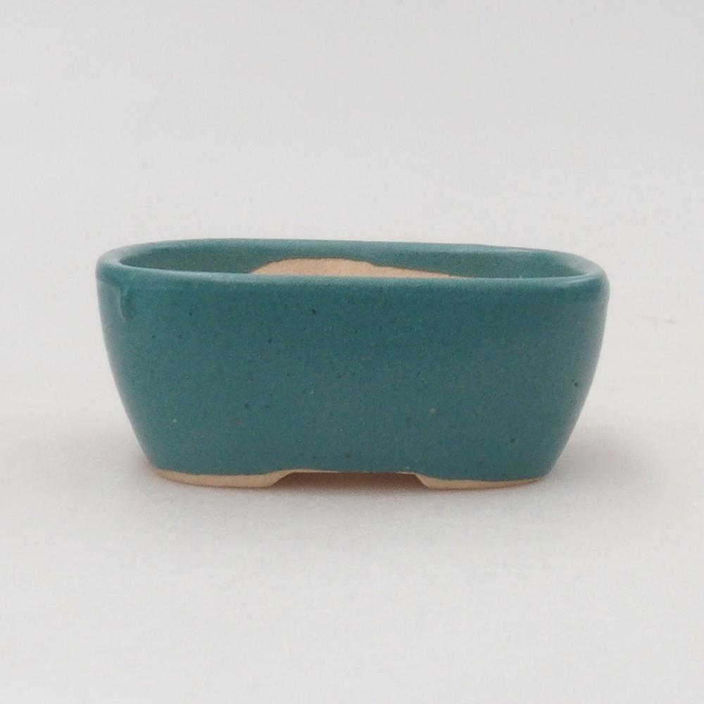 Ceramic bonsai bowl 6 x 4,5 x 2 cm, color blue