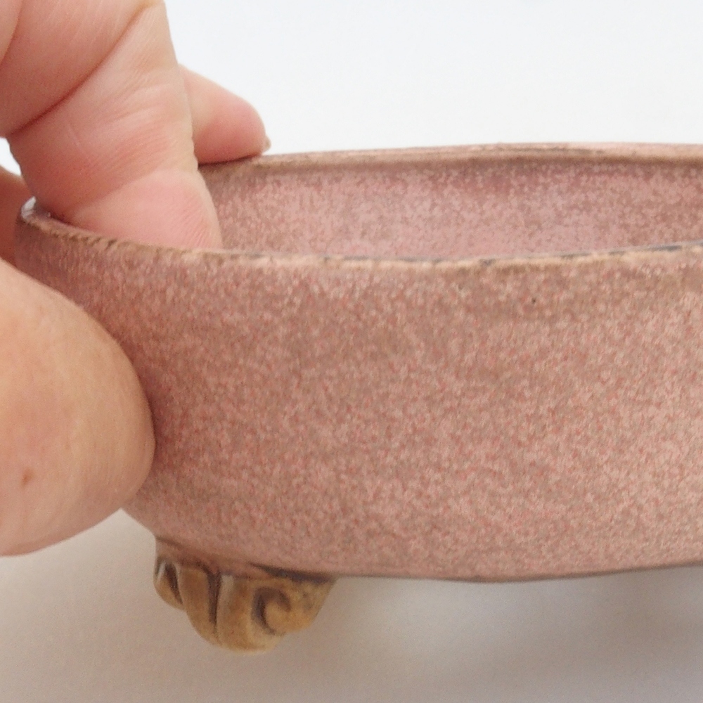 Ceramic bonsai bowl 10,5 x 10,5 x 4,5 cm, color pink