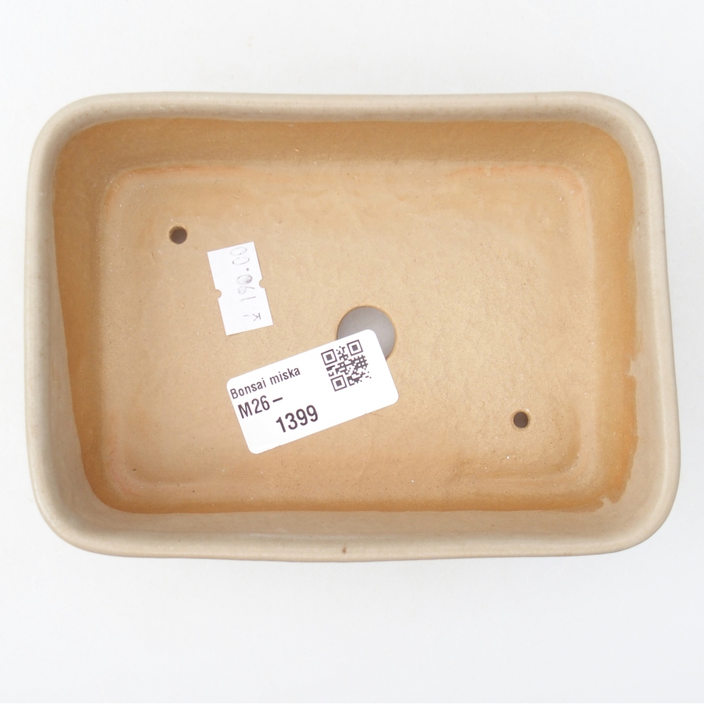 Ceramic bonsai bowl 14,5 x 10,5 x 4,5 cm, colour beige