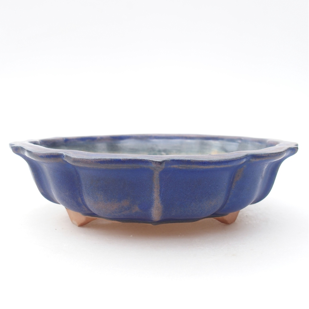 Ceramic bonsai bowl 18,5 x 18,5 x 5 cm, color blue