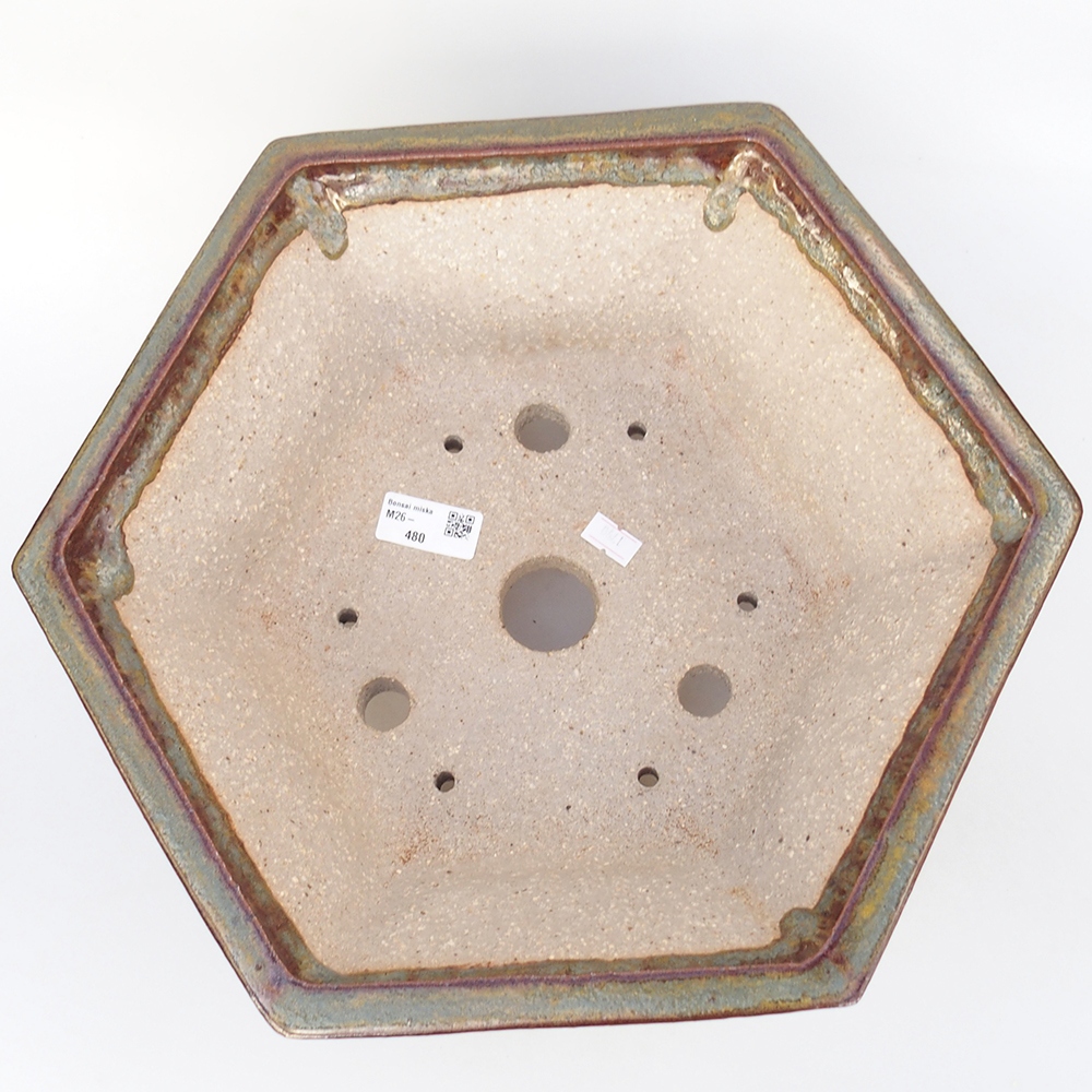 Ceramic bonsai bowl 36 x 31,5 x 14 cm, brown