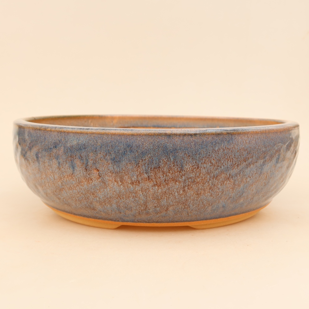 Ceramic bonsai pot, 26.5 x 26.5 x 7.5 cm, blue