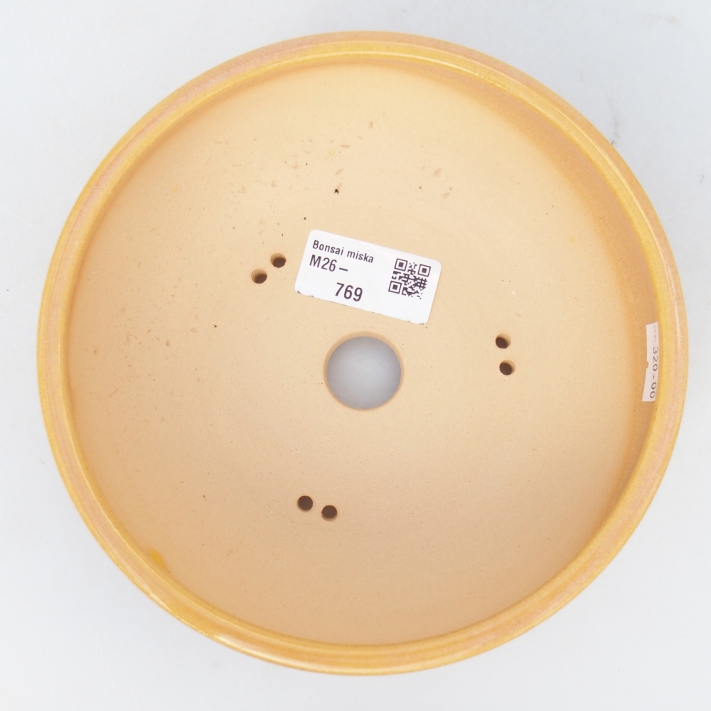 Ceramic bonsai bowl 16,5 x 16,5 x 5,5 cm, colour brown-yellow