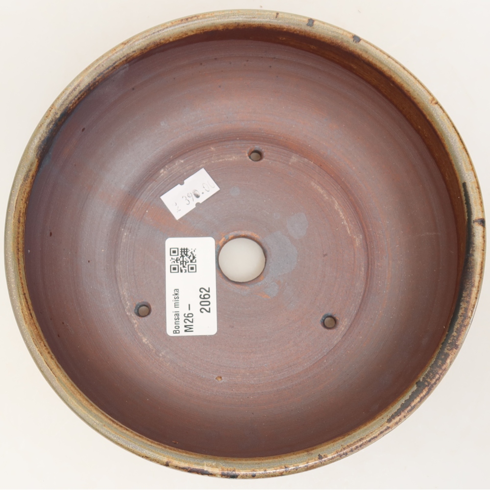 Ceramic bonsai pot, 17 x 17 x 6 cm, brown