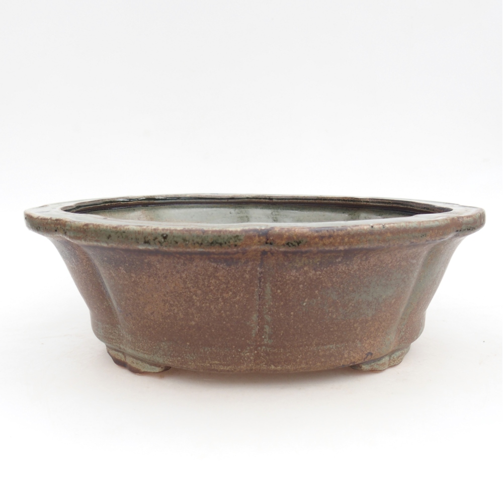 Ceramic bonsai bowl 26,5 x 26,5 x 8,5 cm, green