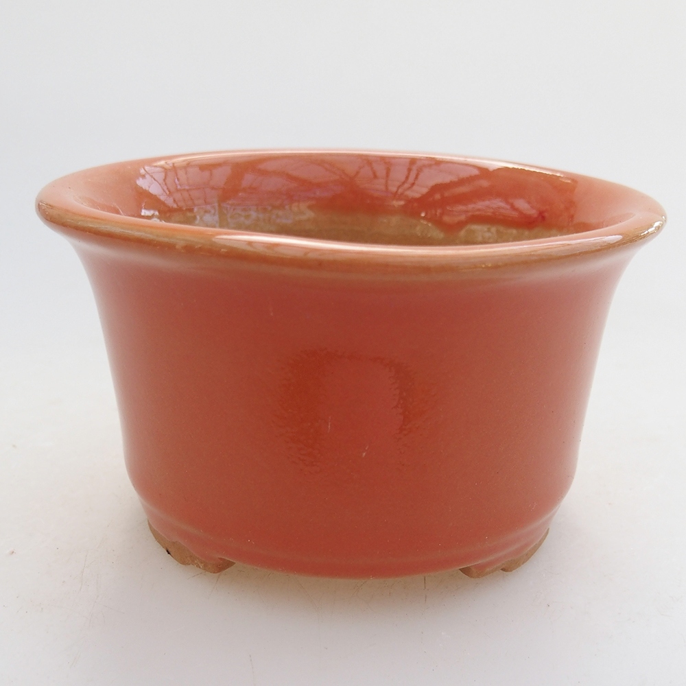 Ceramic bonsai bowl 9 x 9 x 5 cm, orange