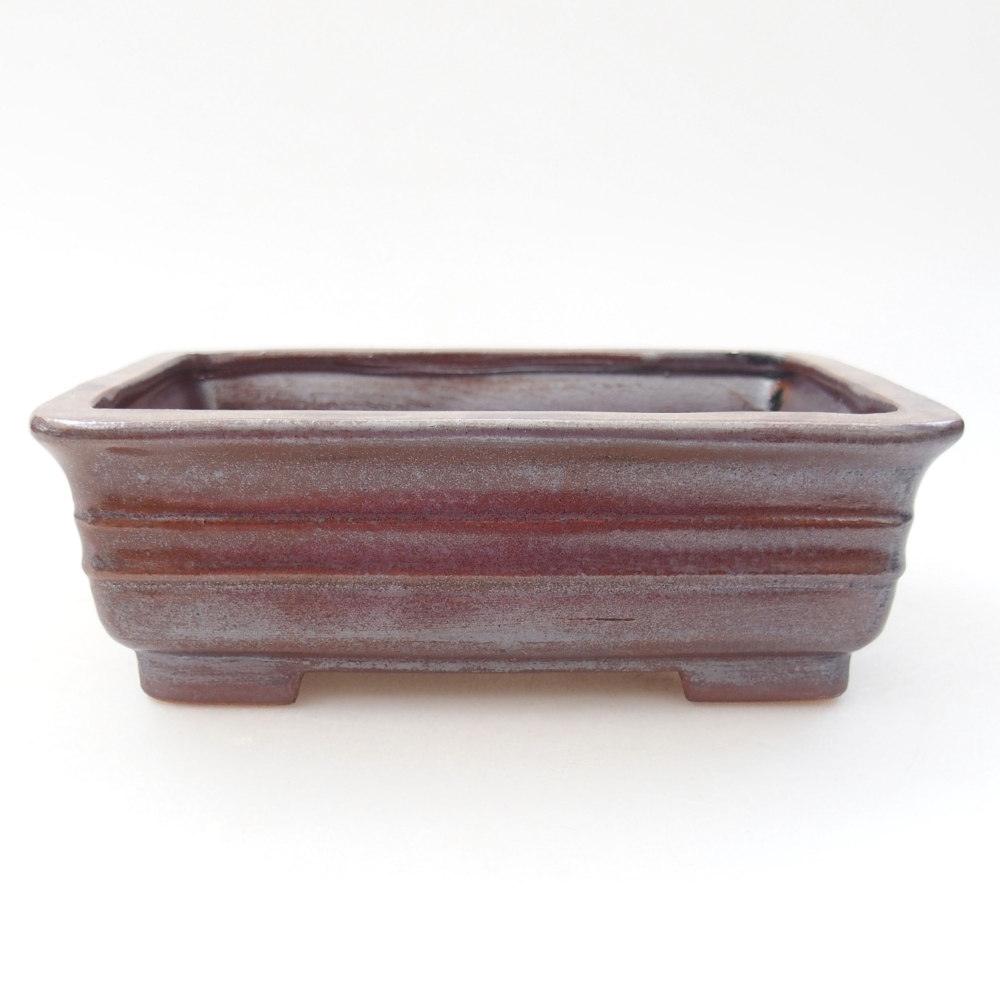 Ceramic bonsai bowl  13,5 x 9,5 x 4,5 cm, color brown