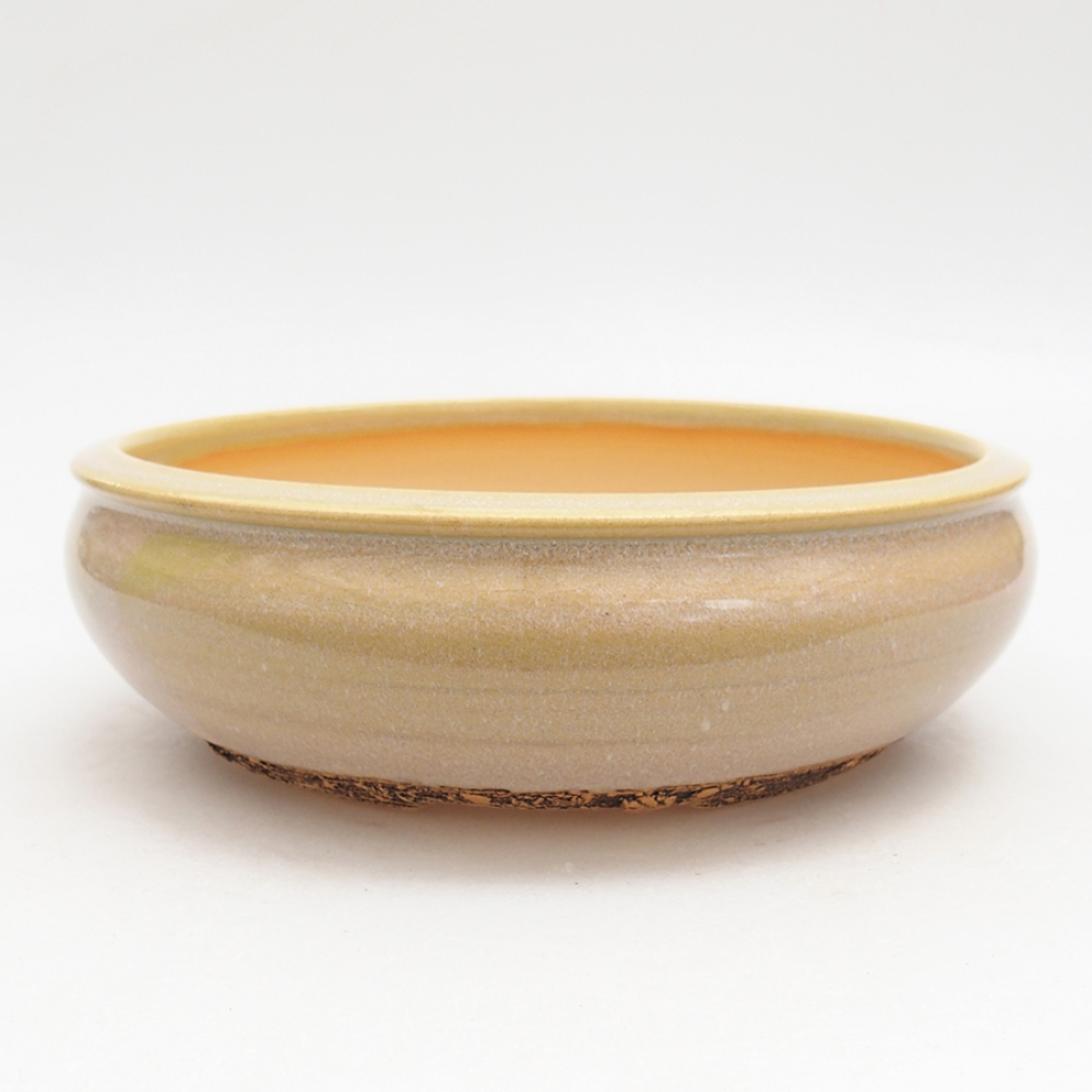 Ceramic bonsai pot 18.5 x 18.5 x 5.5 cm, green