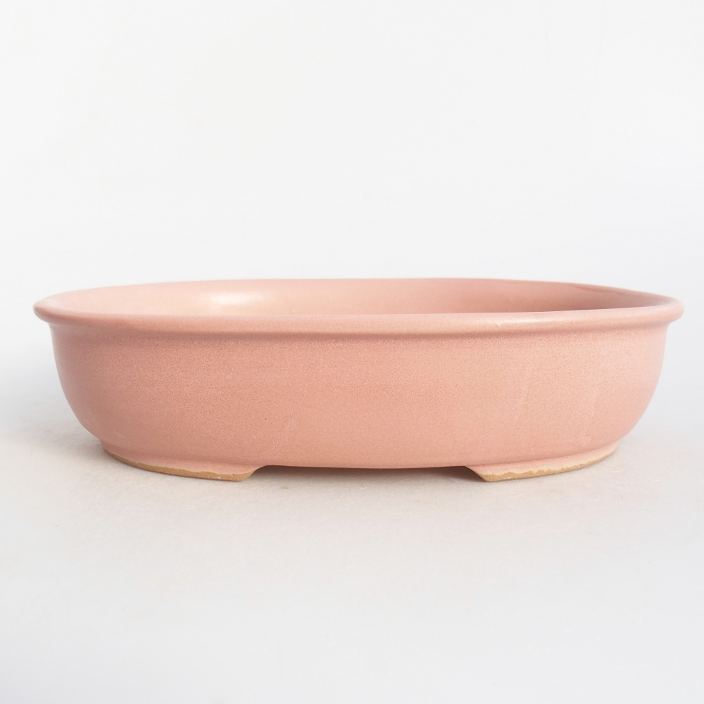 Ceramic bonsai bowl 22 x 17 x 5 cm, pink